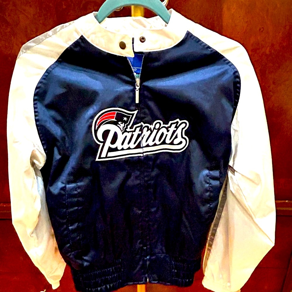 Patriot team satin jacket that I bought at the pro shop at the Patriots stadium
